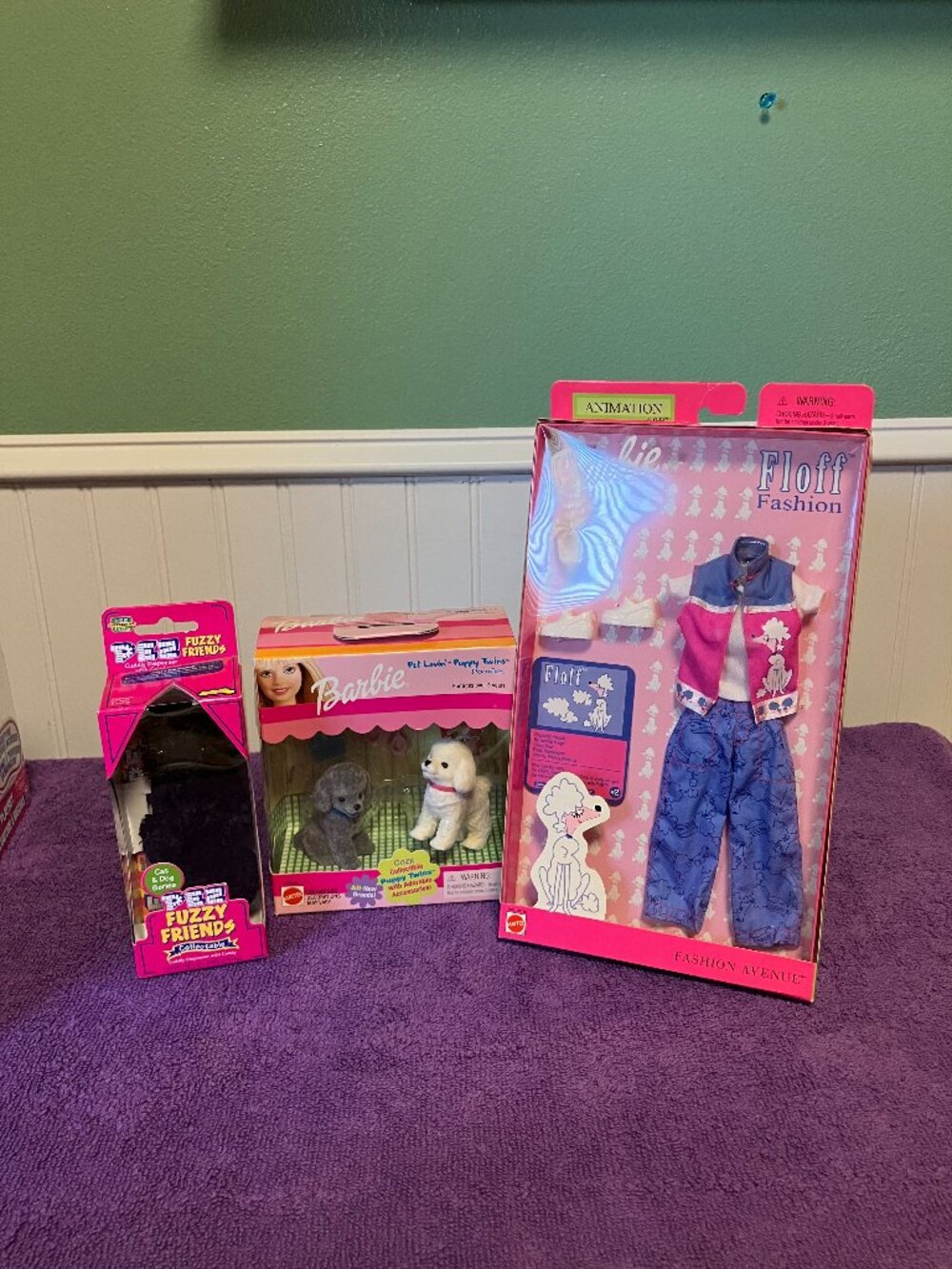 Barbie Pet Lovin Twins, Poodle Pez Dispenser and A Barbie Poodle Outfit